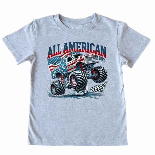 Kids' American Monster Truck Front Short-Sleeve Tee