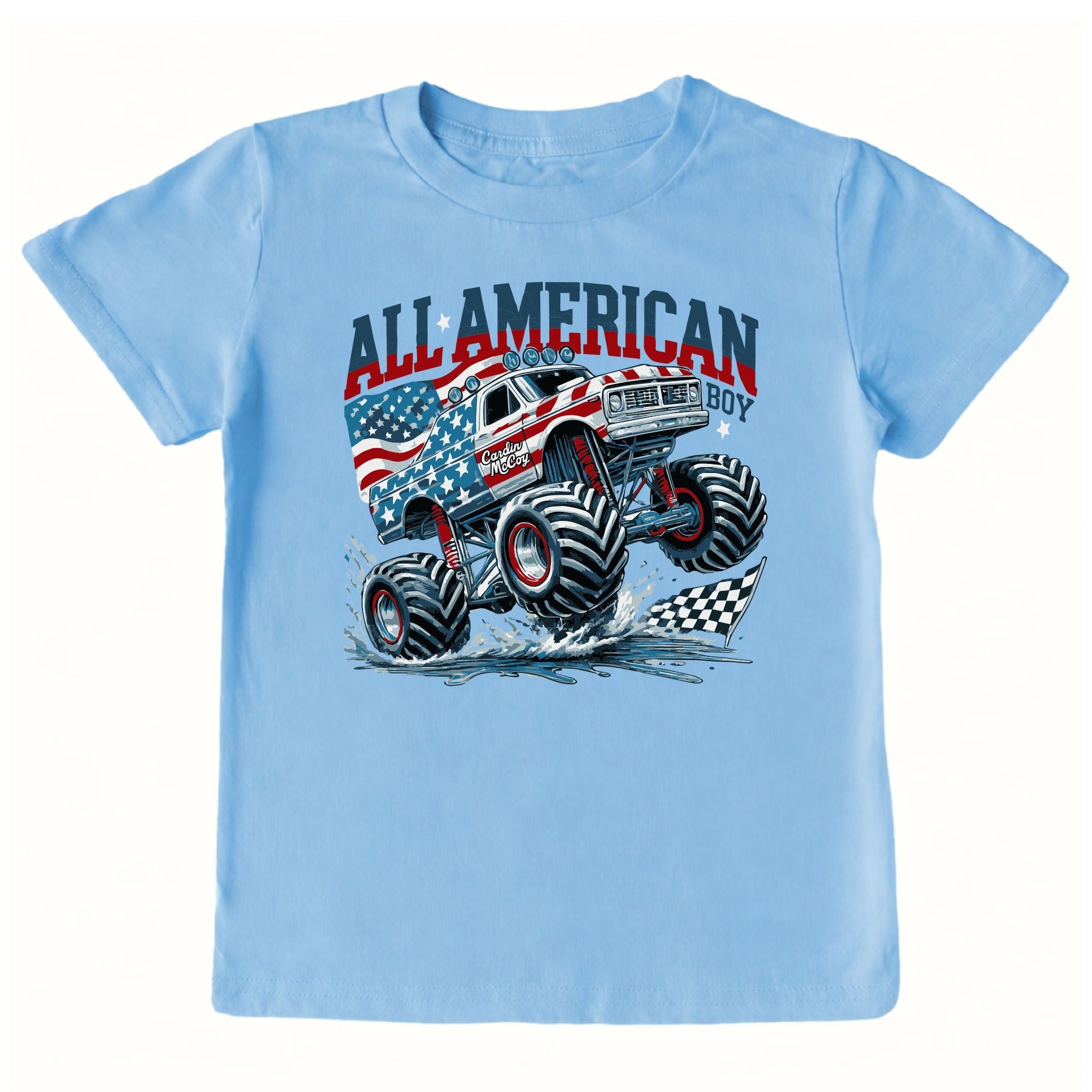 Kids' American Monster Truck Front Short-Sleeve Tee